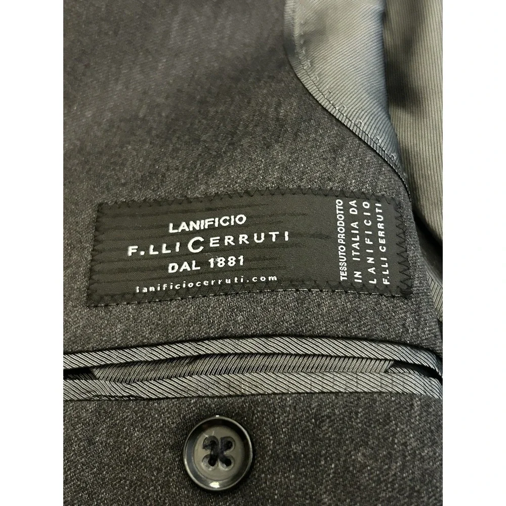 Banana Republic Lanificio Fabric Gray Blazer Sport Coat Mens 42L Wool Modern Fit